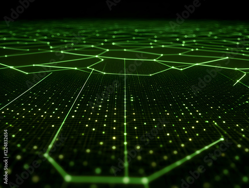 Abstract green grid backgro...