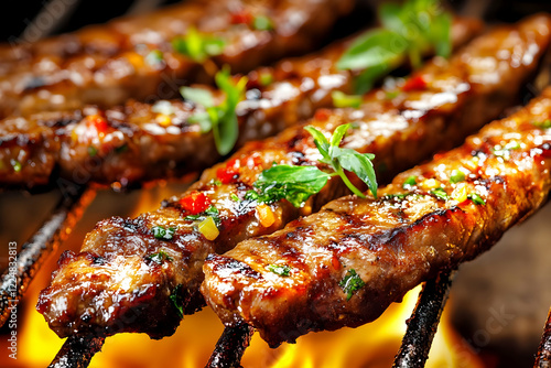Grilled Meat Skewers Sizzle...
