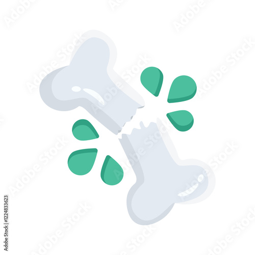 Ready to use icon of broken bone, medical diagnostics concept