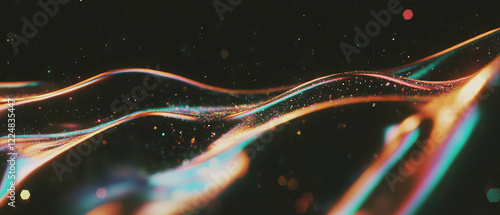 Smooth wavy spark streams with flowing energy lines on a dark background for creative projects