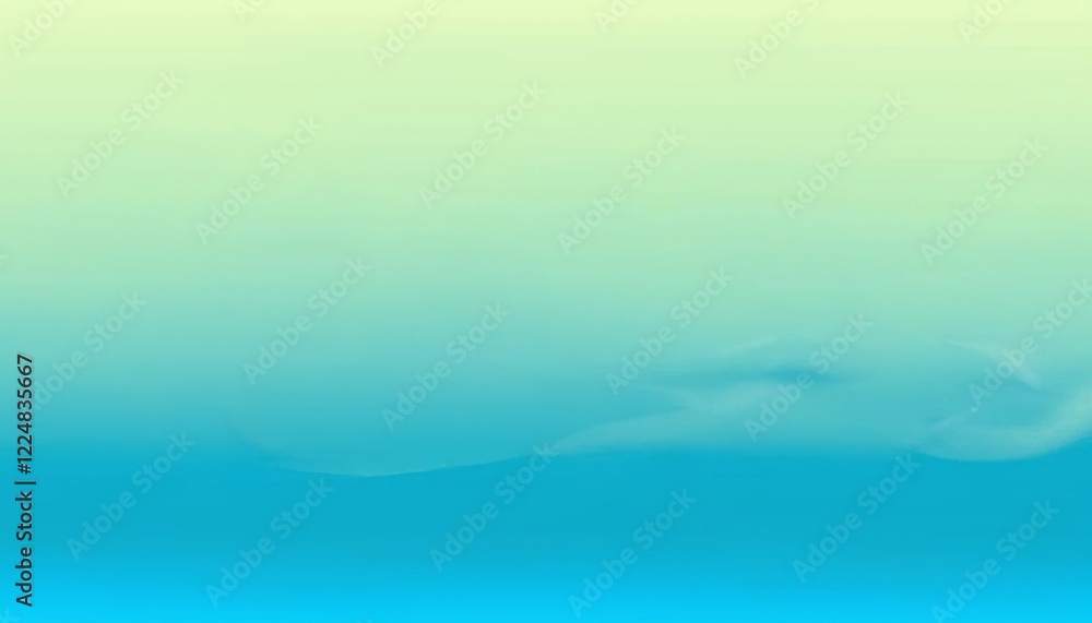 Obraz premium A smooth gradient of green and blue tones creates a calming, underwater-like atmosphere. The soft transition evokes depth, serenity, and tranquility. AI generated.