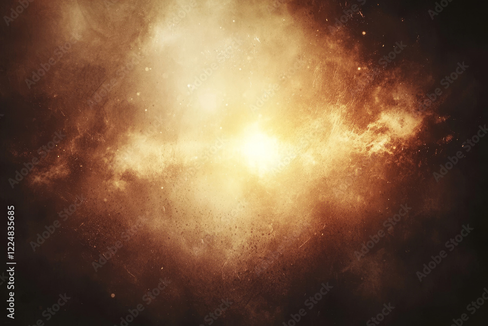 Golden nebula, cosmic dust and light Glowing energy bursts. Golden nebula, cosmic dust and light Glowing energy bursts.