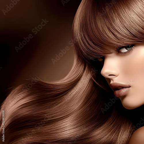 Woman with Long, Flowing, A...