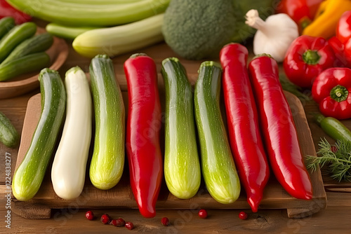 Fresh Red Peppers and Green...