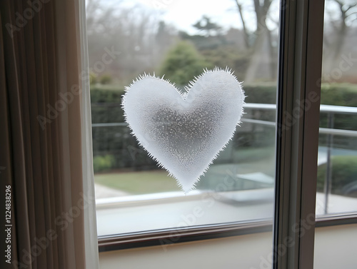A Frosted Heart Drawn on a ...