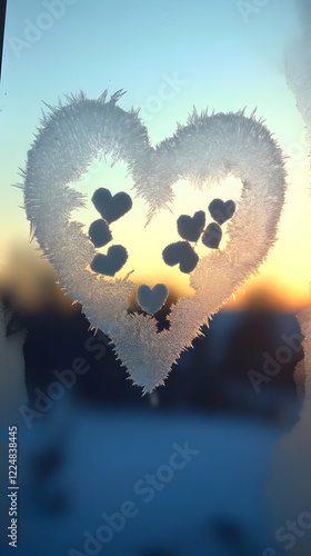 Frosty Heart on Window at S...