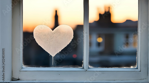 Frosted Heart on Window Pan...
