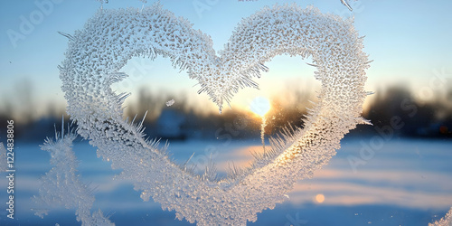 Heart-shaped frost forms on...