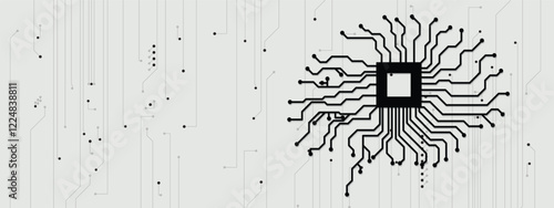 Circuit digital human brain technology concept
