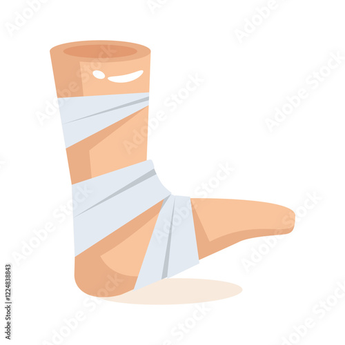 A bandage wrapped around the foot for injuries or fractures.