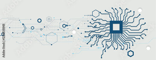 Circuit digital human brain technology concept