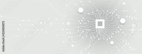 Circuit digital human brain technology concept