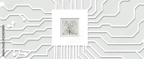 Circuit digital human brain technology concept