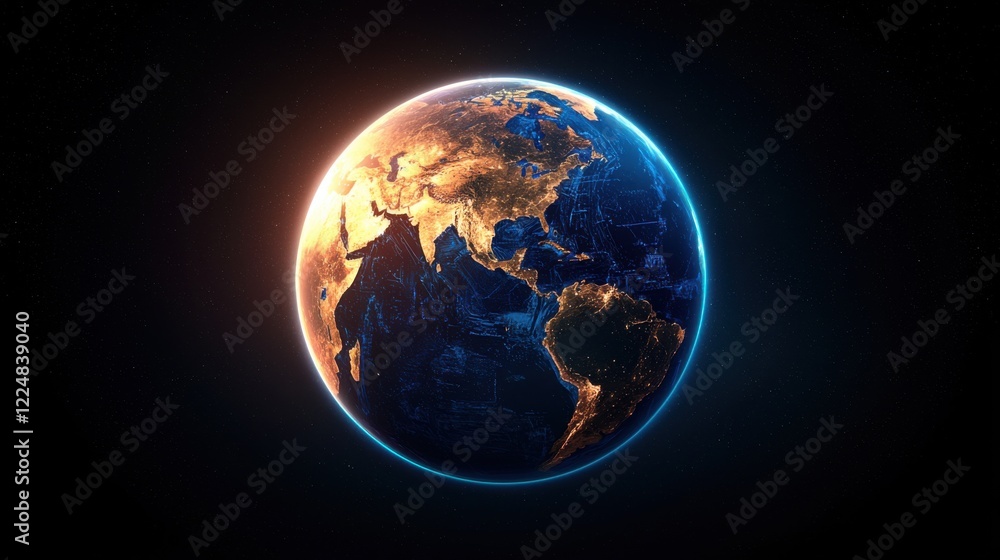 A stunning view of Earth highlighting its vibrant colors and features. A stunning view of Earth highlighting its vibrant colors and features.