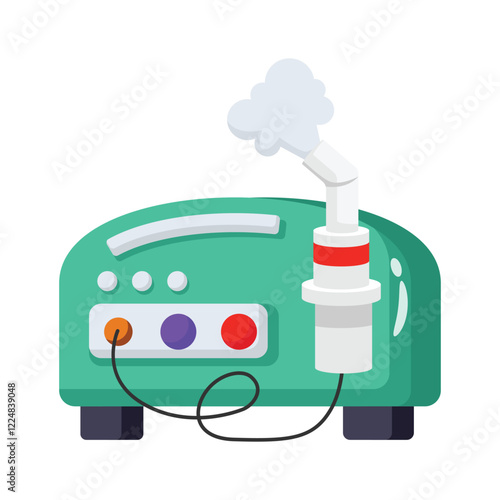 Device for respiratory therapy and breathing treatments, nebulizer icon