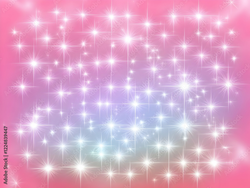 Sparkling Stars Shine Brightly on a Pink and Purple Background with a Soft, Dreamy Glow Sparkling Stars Shine Brightly on a Pink and Purple Background with a Soft, Dreamy Glow