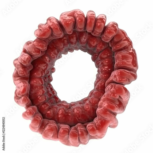 3D Abstract Red Ring Forms ...
