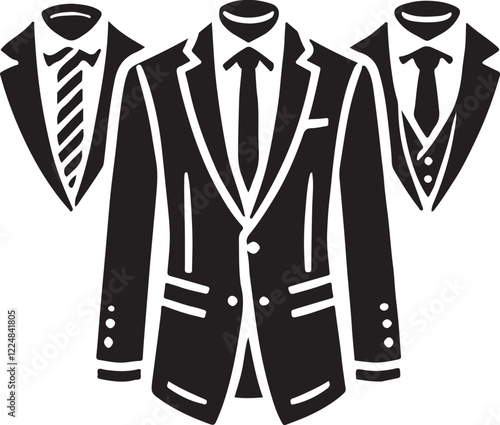 suit with silhouette design image victor style with the white background.