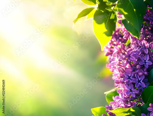 Blooming Lilac Flowers and ...
