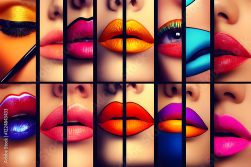 Colorful Lipstick Collage S...