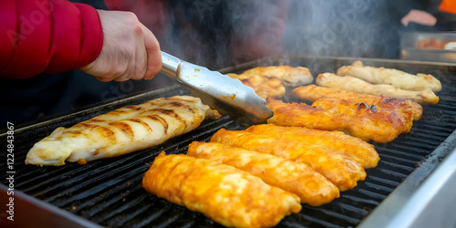 Person Grills Delicious Fis...