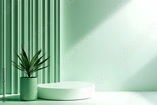3D Minimalist Green Podium ...