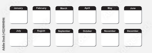 Calendar month set icon, vector illustration