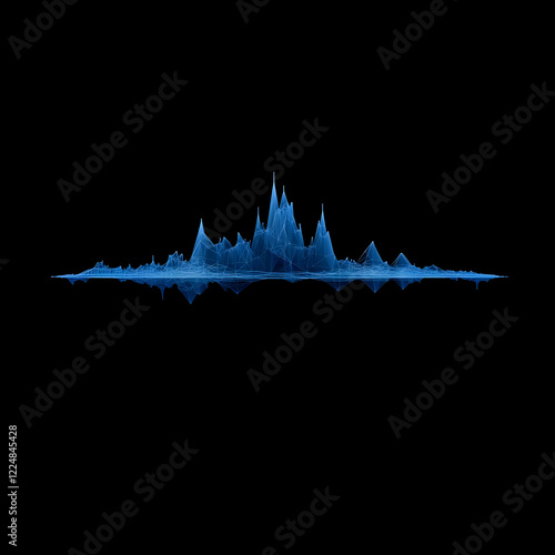 Abstract Blue Wireframe Lan...