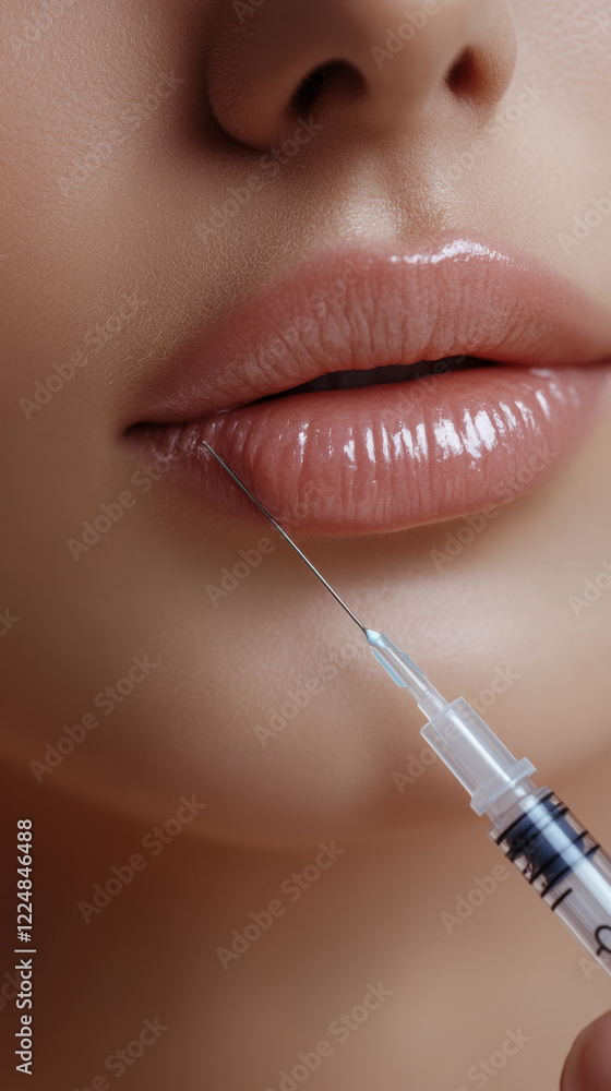 Obraz premium Woman Getting Lip Enhancement Injection