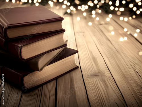 Stack of Old Books Rests on...