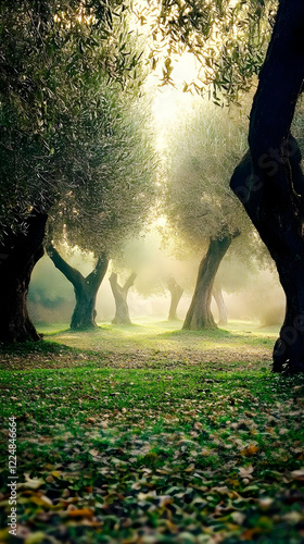 Olive Grove Bathed in Morni...