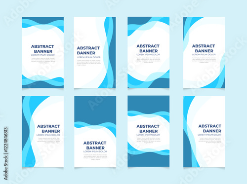 Abstract wave banners Vector illustration. Stand banner, Roll banner. Template brochure, flyer,business card,print