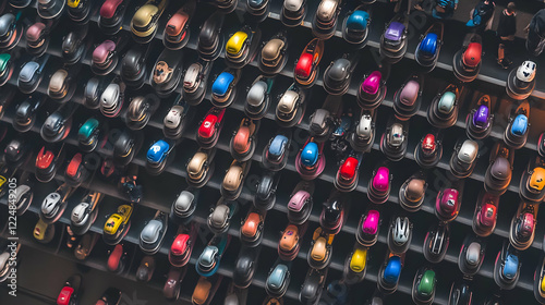 Colorful Bumper Cars Aligne...