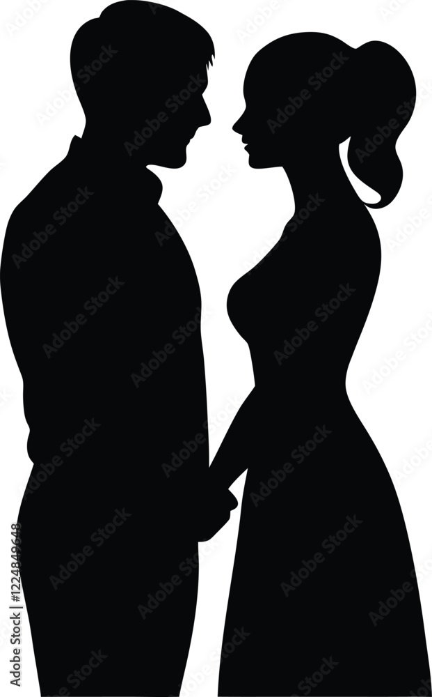silhouette of a couple, vector, illustration silhouette of a couple, vector, illustration