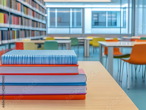 Stack of Colorful Books Sit...