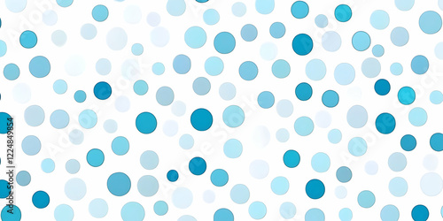 Abstract Background with Blue Circles Scattered Randomly Across a White Backdrop.