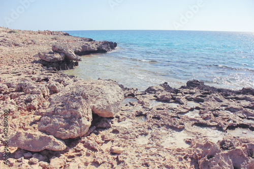 Beautiful stony seashore in Ayia Napa.