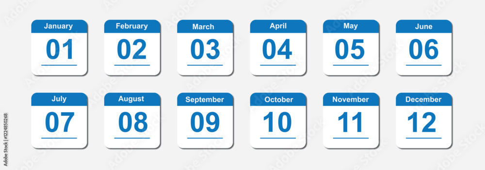 Calendar month set icon, vector illustration Calendar month set icon, vector illustration