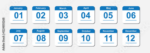 Calendar month set icon, vector illustration