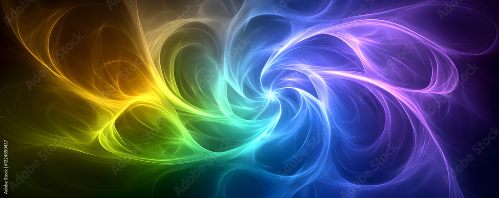 Obraz premium Rainbow swirl digital art background