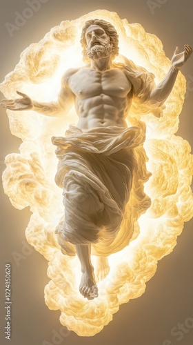 Design Plutus, known in ancient Athens as the god of abundance, completely floating in light