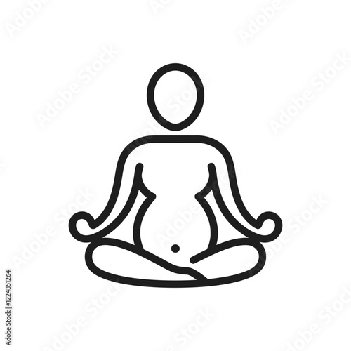 Pregnant Yoga Meditation Icon