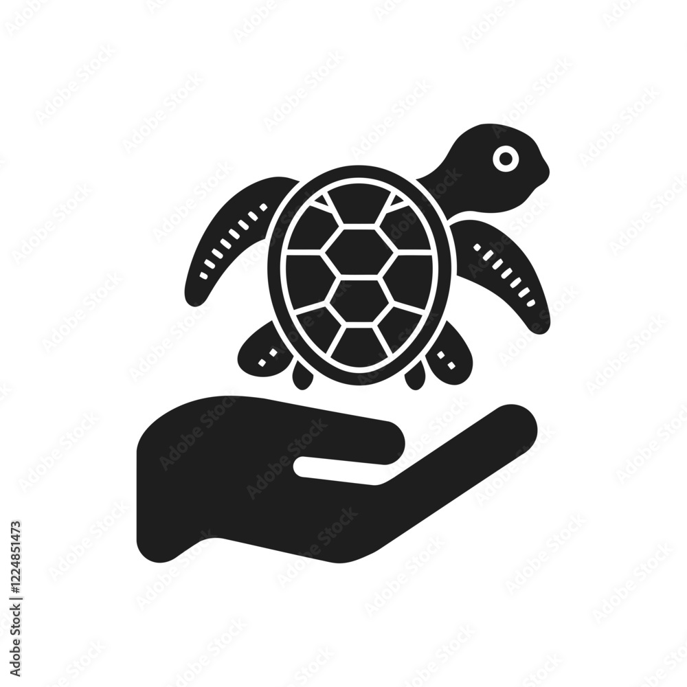 Obraz premium Sea Turtle Protection Care Icon