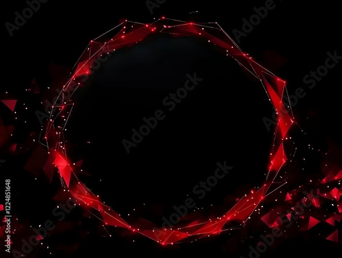 Red Glowing Geometric Circl...
