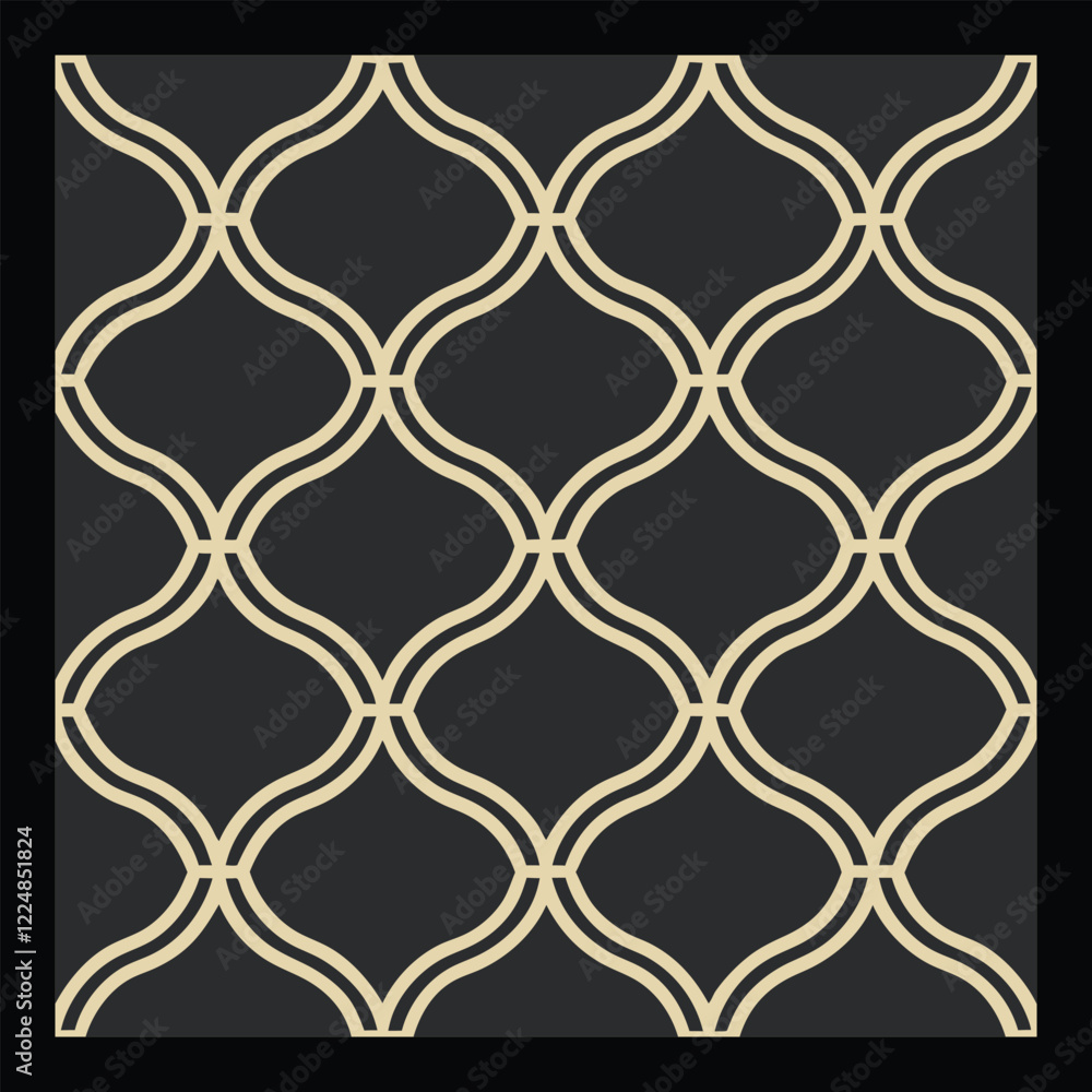 Naklejka premium Luxurious Geometric Pattern Collection | Stunning Vector Designs for Home Décor, Digital Projects, Artistic Backgrounds, and Seamless Fabric Printing. 