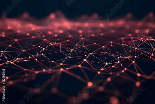Abstract Red Network Connec...