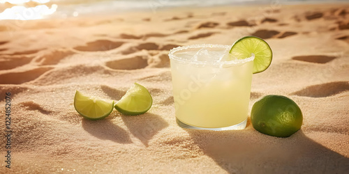 Refreshing Cocktail Sits on...