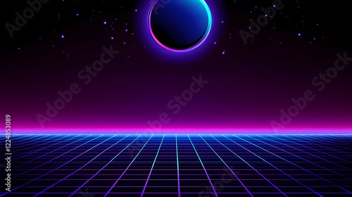 Retro Futuristic Landscape ...