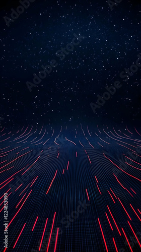 Red streaks of light flow a...