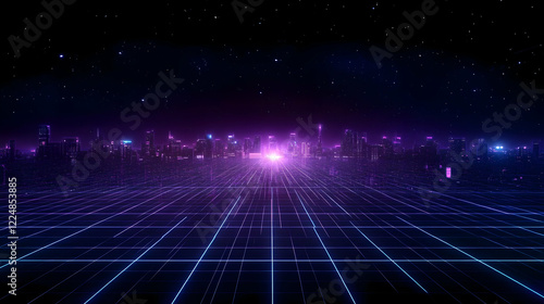 Futuristic cityscape lights...